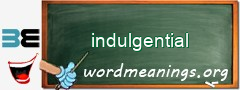 WordMeaning blackboard for indulgential